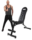 Miweba Sports Fitness Hantelbank MB-200 - 200 Kg Traglast - Trainingsbank mit verstellbarer Rückenlehne - Schrägbank - Bauchtrainer - Flachbank - Klappbar - Gerade/Schräg/Negativ (MB-200)