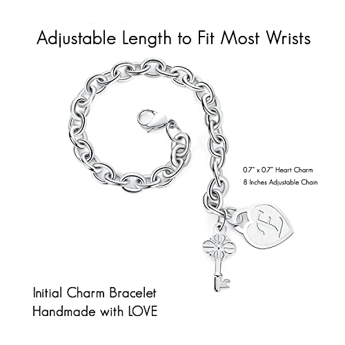 Initial Bracelet For Teen Girls Gifts Charm Bracelets Women Letter Heart Bracelet Personalized Valentines Day Christmas Gifts For Teenage Girls Friends Mom Her Sister Niece 8 10 Year Old Girls Jewelry #TOP2