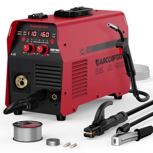 Image of ARCCAPTAIN MIG Welder 160A, Welder Machine 110V 220V, Flux Core MIG/GAS MIG/Lift TIG Welding/Stick 4 in 1 Welding Machine with Synergy, Multiprocess Gas MIG Welder Equipment with 1lb Welding Wire