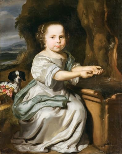 Portrait d'une Jeune Fille de Nicolaes Maes Moderne - Tableau Impression Toile Prestige 60x90cm