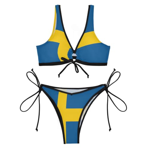 Bikini de cuerda para mujer que no se transparenta traje de baño de Suecia 4
