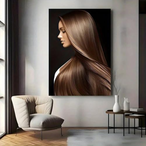 Tableau sur toile grand format femme cheveux décoration de salon