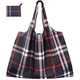 CHEESANHERR Bolsa Compra Plegable, Bolsa Tela Grande, Bolsas Reutilizables Compra, Tote Bag Hombre Mujer, Shopping Bag Supermercado Portátil Lavable, 53 X 66 cm (Gris Oscuro)