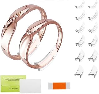 12 Pcs Invisible Ring Size Adjuster - Fits Any Ring, Assorted Sizes for Loose Rings