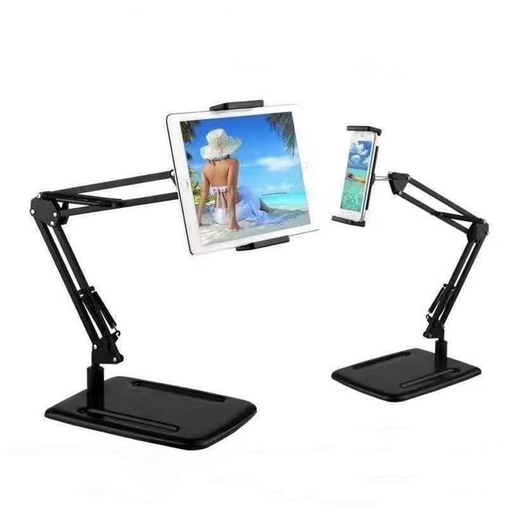 Tabletop Desk Metal Stand for lPad/Tablet/Mobile Phones-Adjustable Multi Angle Long Arm-Device 3.5~10.6 inches- Office, Home, Watching Movie, Drawing, Live Streaming-image-29