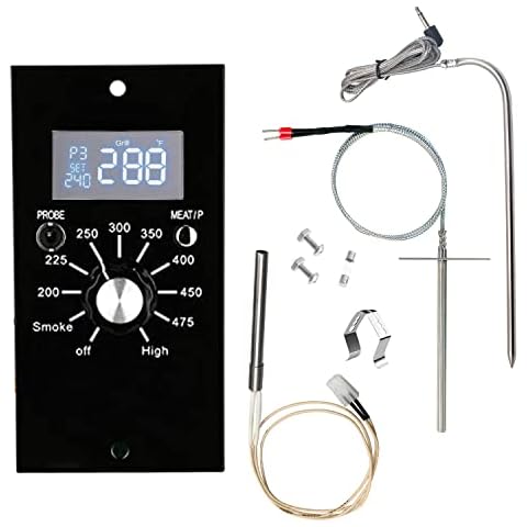 Upgrade Replacement Parts for Pit Boss Digital Thermostat Controller kit, Compatible with Pit Boss Pellet Smoker Grills, with Temperature Probe Sensor, Meat Probe and Ignitor Hot Rod Kit Cover