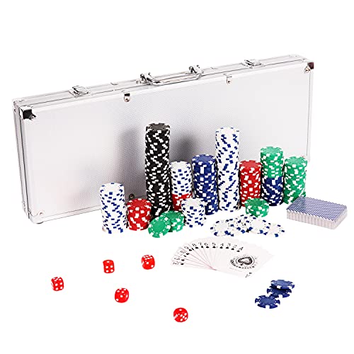PLAYWUS Poker Chip Set Professional, 500 PCS Casino Poker Chips with Aluminum Case,11.5 Gram Chip for Texas Holdem Blackjack Gambling - Thumbnail 7