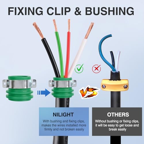 Image of Nilight 50 Amp RV Male Replacement Plug with Handle ETL Listed | 125 /250 Volt Heavy Duty Receptacle NEMA 14-50P for Camper Caravan Motorhome Van Trailer