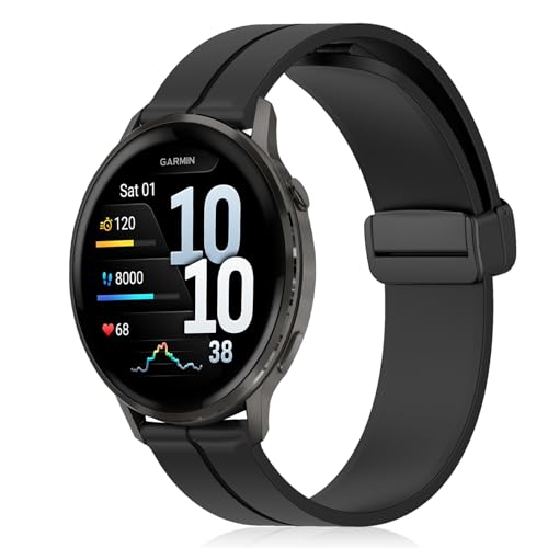 [RicYeel] 22mm ���C�t�� �V���R���o���h Garmin Venu 4 3 2 45mm/Vivoactive 4 �Ή� �����x���g �}�O�l�b�g�t�� �����ȒP �_�炩�� �X�g���b�v �ւ��x���g Garmin Forerunner 265/255