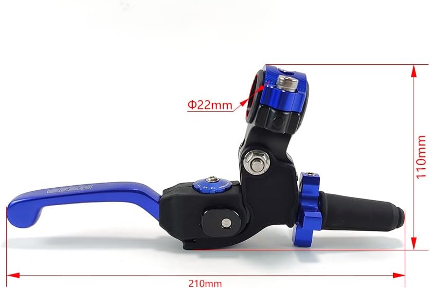 OTOM Universal Motorcycle Aluminum 7 Gear Foldable Clutch Lever Adjustable Handle Clutch 7/8" 22mm for Dirt Bike Mini Bikes ATV Scooter (Blue)