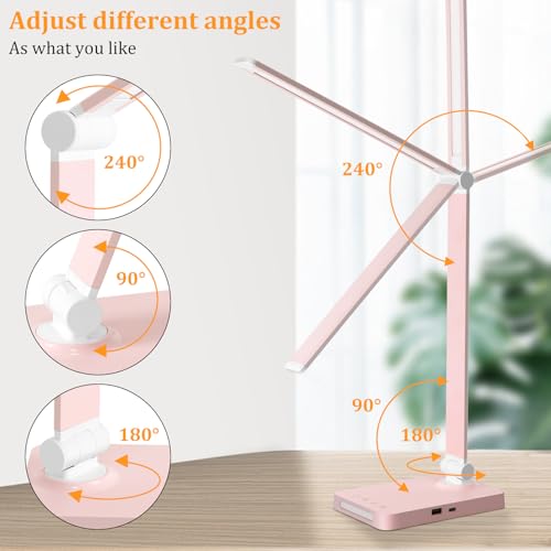 image for Dott Arts LED Desk Lamp with USB Ports,Touch Desk Lamps for Home Offic
