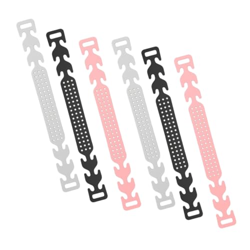 GOOHOCHY 6pcs Adjustable Mask Extension Straps for Men Women Elastic Ear Band Buckles Ear Pressure Compatible with All Mask Types White Dark Gray Light Rose Each 6pcs
