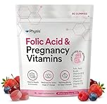 Physis Folic Acid Pregnancy Vitamins | Vegan Prenatal Vitamins for Women | Pregnancy Gummies with Folic Acid and B12 | Folate Vitamin Bs C D E K & Zinc | 60 Berry Soft Chews | Pregnancy Supplements