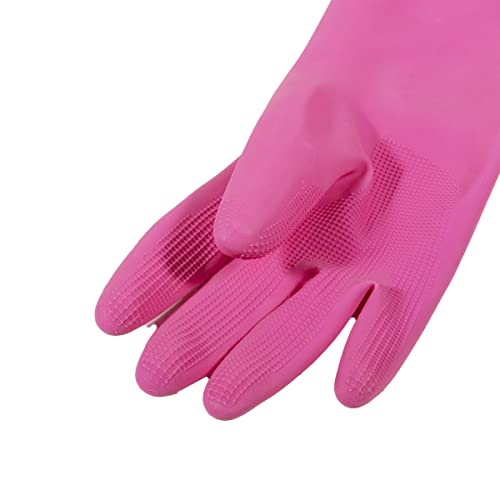 Mamison Quality Kitchen Rubber Gloves Pink (1 Pairs, Small). Non-Slip Reusable Kitchen & Cleaning Natural Latex Rubber Gloves #TOP2