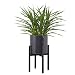 FaithLand Metal Plant Stand, Mid Century Planter Stand, Weather Resistant Potted Plant Holder, Black, Hold Up to 10 Inch Planter(Planter Not Included)