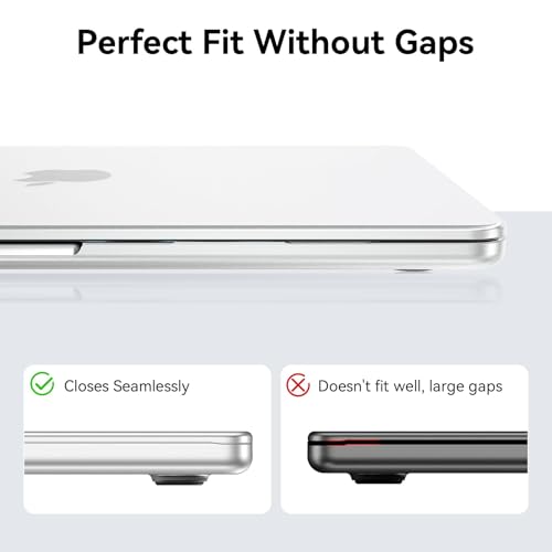 Image of EooCoo Case Compatible with MacBook Air 13 inch M5 2026-2022 M4 M3 M2 A3449 A3240 A3113 A2681, Matte Hard Shell Scratch Resistant Protective Cover for Mac Air 13.6 inch, Original Clear