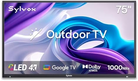 SYLVOX New 75” Outdoor Smart QLED TV, Superior Waterproof Performance, Upgraded Matte Finish for Enhanced Anti-Glare Effect, Full Metal, Dolby Atoms, 1000nits, Partial Sun Deck Pro QLED 2.0+ Series - Size : 75'' - Style : PoolProQLED+ Product Image