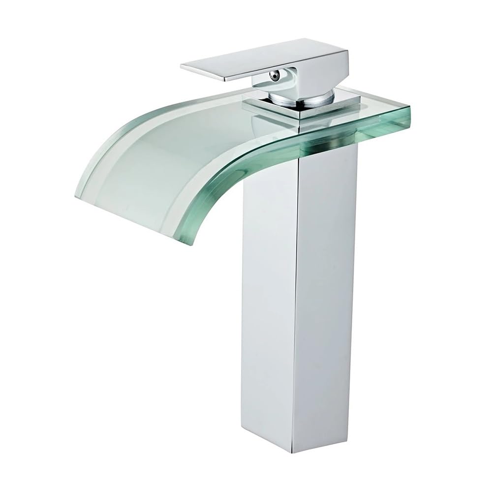 Basin Faucet European Hot and Cold Faucet Waterfall Glass Faucet Brass Basin Faucet LH-01(Chrome)