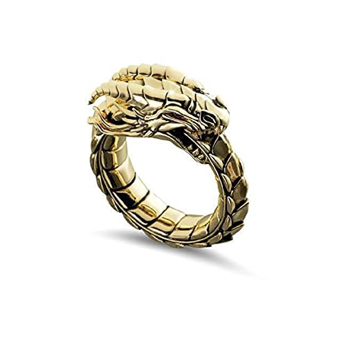 Bague Ouroboros, Bague Serpent Gothique Pour Hommes, Bague Punk Ouroboros Serpent Bijoux Cobra Queue Manger, Bague Dragon Serpent Viking Bague Serpent Ouroboros...