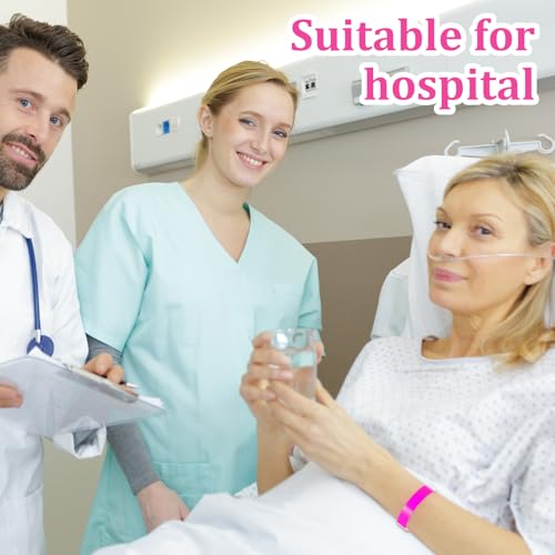 Image of Henoyso 300 Pcs Pink Plastic Wristbands for Events Vinyl Waterproof Pool Wristbands Neon Color Plastic Bracelet for Party Events Arm Band Identification for Concerts Carnivals