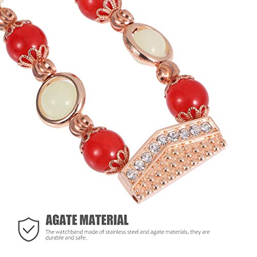 ULTECHNOVO Aço Inoxidável Do Vintage Ágata Bead Wrist Band Compatível para