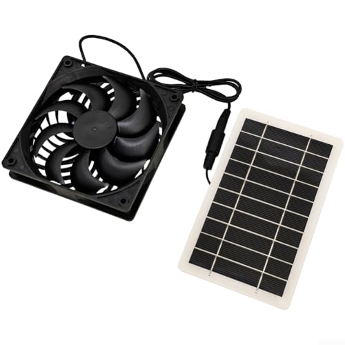 QOXEZY Ventilador de escape solar, ventilación solar para pollo o casa, reduce la acumulación de calor y humedad