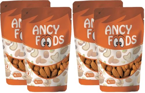 Image of Ancy Almonds 500 Grams (250 Grams X 2) - Raw, Whole and Delicious |Crunchy Texture Without Sugar and Salt | Ideal for Snacking, Baking, Smoothies & Meal Also for Healthy Lifestyle (Pack of 2)