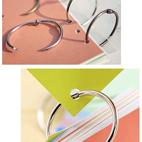 Image of DEZIINE� 38mm Loose Leaf Binder Ring Key Chain Key Rings Card Ring Stainless Steel(100pcs)