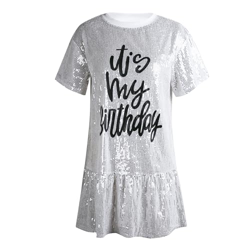 Image of FLOYU Women Sequin Birthday Dress It's My Birthday Dresses Sparkly Party Tops Sexy Birthday Outfits