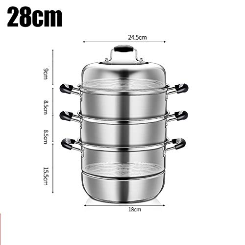 Fourneau à vapeur 4 couches 28cm compatible induction pour cuisine