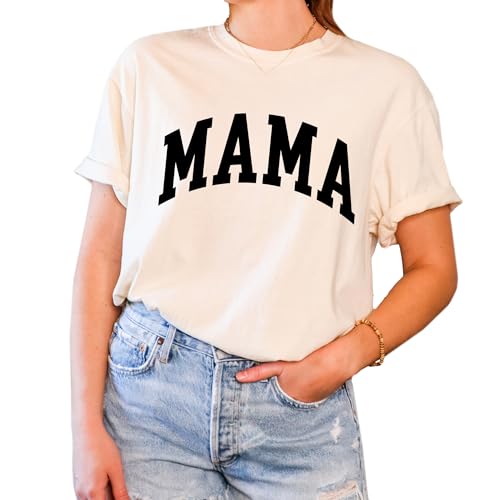 Mama T-Shirt, Pregnancy Reveal to Mother, 100% Cotton Premium Quality, Retro Look Oversized Graphic Tee