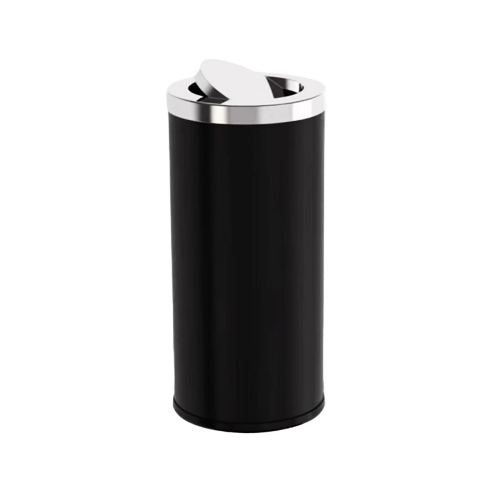 Dustbin Stainless Steel Trash Can with Flipping Lid, Garbage cans for Dental Office Hotel Guest Room(Black,Small)