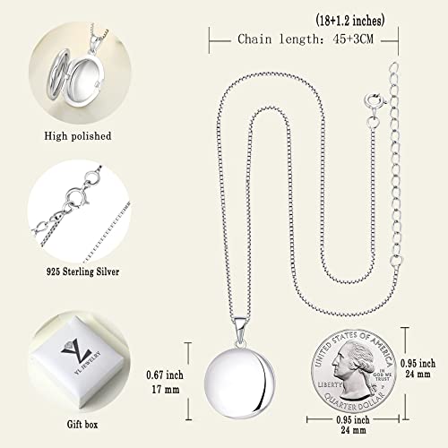 Yl Round Locket Picture Necklace 925 Sterling Silver Personalized Photo Lockets Pendant Custom Jewelry For Women #TOP5