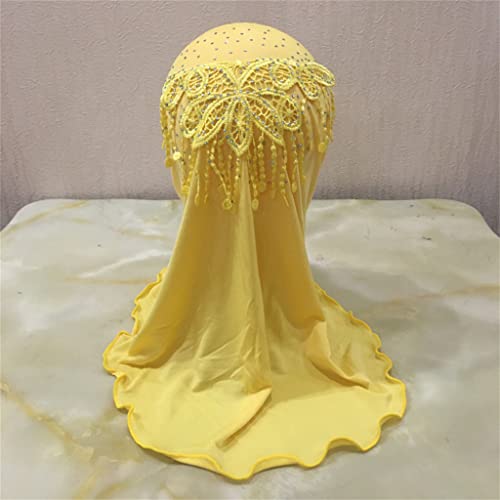 Amira Hijab With Lace On Back Fit 2-7 Years Old Girl Pull On Islamic Scarf Head Wrap2