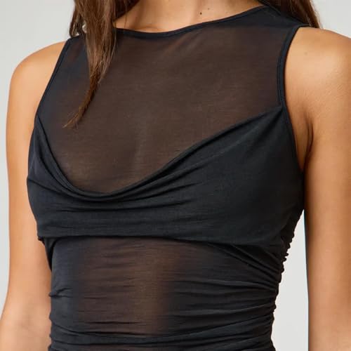 Women Mesh Tank Top Sheer See Through Sexy Going Out Top Clubwear4