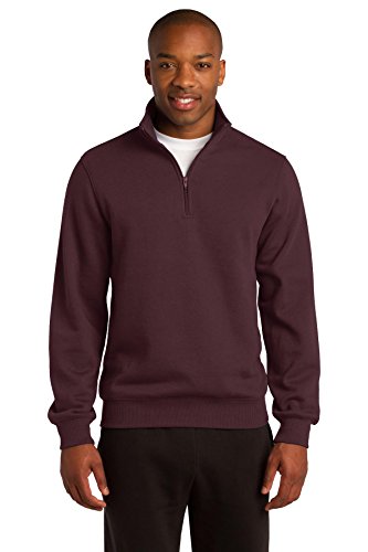SPORT-TEK Men's 1/4 Zip Sweatshirt XS Maroon