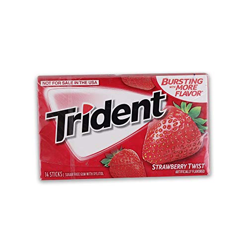 Image of Trident Strawberry Twist Sugar Free Gum, 14 Sticks, 0.92 oz ℮ 26 g