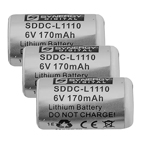 Synergy Digital Dog Collar Batteries, Compatible with Pet Stop UltraElite Receiver Dog Collar, (Lithium, 6V, 160 mAh) Ultra High Capacity, Combo-Pack Includes: 3 x SDDC-L1110 Batteries