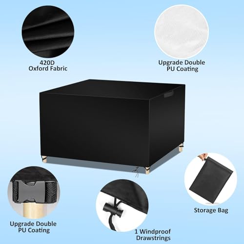 Wanocean Garden Furniture set Covers, Outdoor Patio Furniture Cover Waterproof 420D Oxford Anti-UV Tear-Resistant Rectangular Rattan Furniture Covers 250x200x80cm (250x200x80cm) 4 Wanocean Garden Furniture set Covers, Outdoor Patio Furniture Cover Waterproof 420D Oxford Anti-UV Tear-Resistant Rectangular Rattan Furniture Covers 250x200x80cm (250x200x80cm) - Image 4