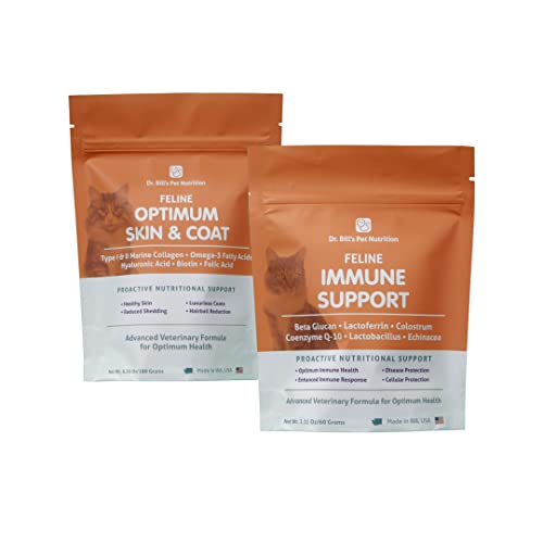 Feline Optimum Skin & Coat + Immune Support | Cat Supplement Bundle #TOP29