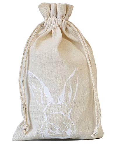 12 bolsitas de lino con motivo de conejo y cord�n, tama�o 20 x 12 cm, bolsa de lino, bolsa de regalo