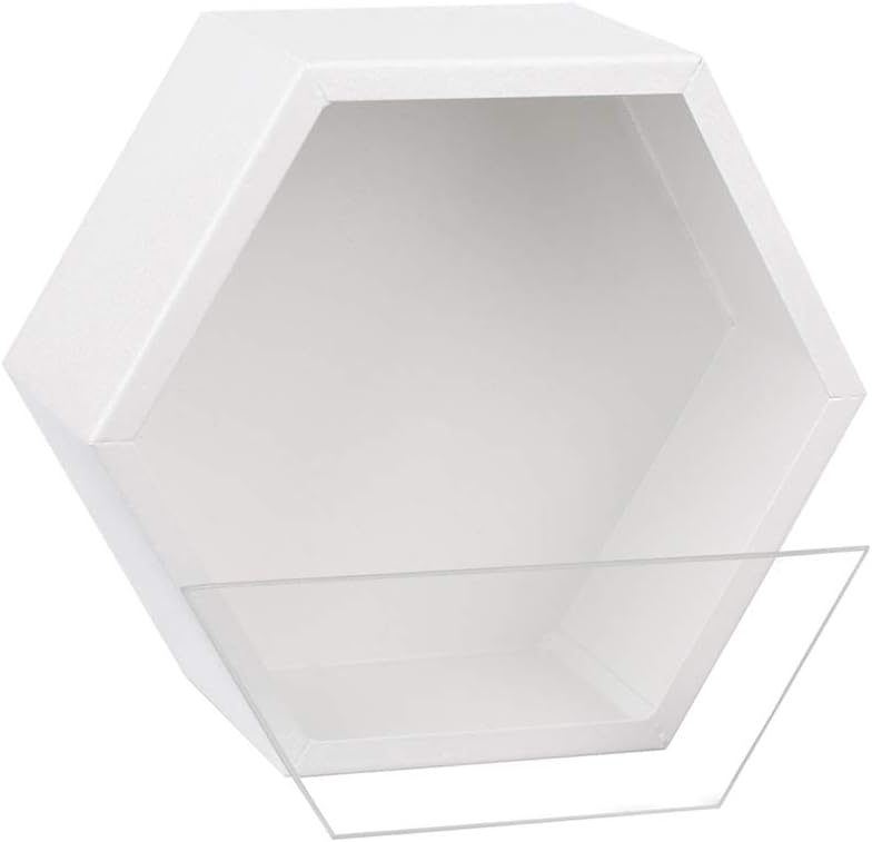 Ecosides Hexagon Wall Hanging Planter, Mixed 3 Iron Honeycomb Wall Planter Indoor, Geometric Terrarium, Wall Vase Florarium, Metal Planter for Wall Decor, Hanging Terrarium (White)