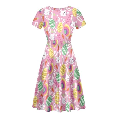 Image of Biyejit Women's Summer Casual Short Sleeve T-Shirt Swing Dress Crew Neck Plus Size S-4XL