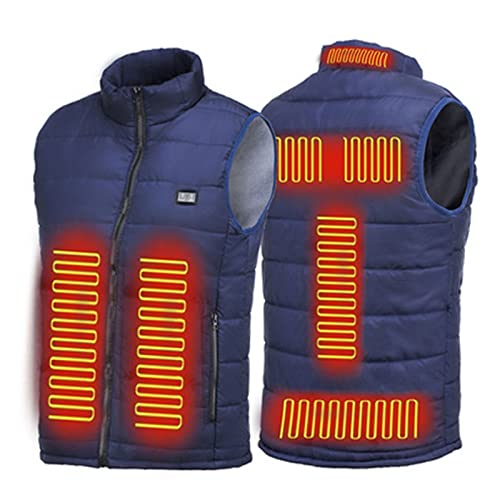 KMYX Heated Vest Jacket for Men and Women, Outerwear Gilets 9 Heated Zones USB Stand Collar Sleeveless Jacket Coats, Outdoor Heated Clothing Ski Fishing Hiking Sports