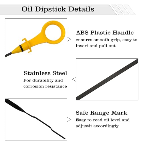 Image of 06J115611F Oil Dipstick Indicator, Compatible with Audi A4 A5 Quattro Q5 Volkswagen VW Passat B6 2.0T Engine Oil Fluid Level Dip Stick Replace 06H115611E