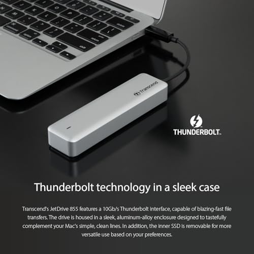 Image of Transcend 960GB JetDrive 855 Thunderbolt Nvme PCIe Portable SSD Solid State Drive TS960GJDM855