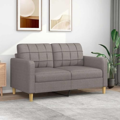 Emmtore Sofá de 2 plazas de Tela Gris taupé 140 cm