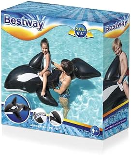 Bestway 41009 Jumbo Whale Pool Float, Inflatable Rubber Ride on for Kids, Swim aid, 183cm x 90cm