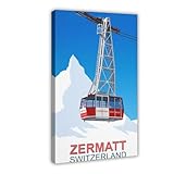 BFTIUTG Zermatt Skigebiets-Poster, Leinwand, Poster, 
