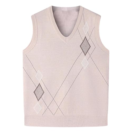 Men's Sleeveless Sweater Vest Lightweight V-Neck Knitted Vest Pullover Thermal Casual Jumper Sweater for Fall Winter